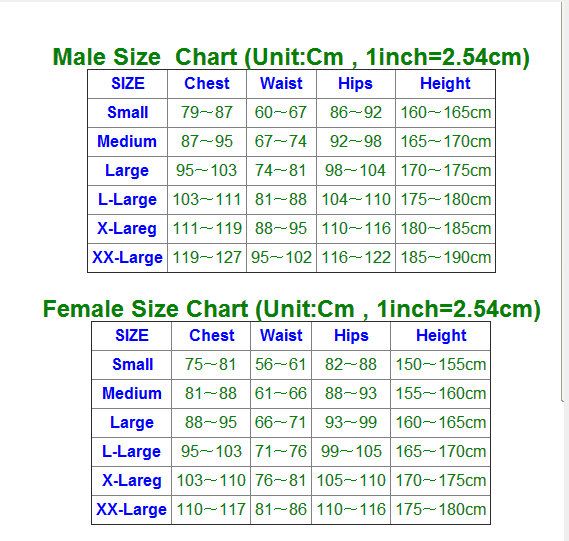 Spanish Size Chart