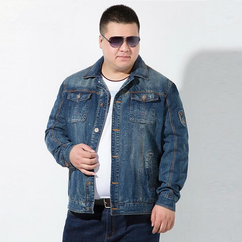 New Arrival 7XL Men Denim Jacket Men'S Business Casual