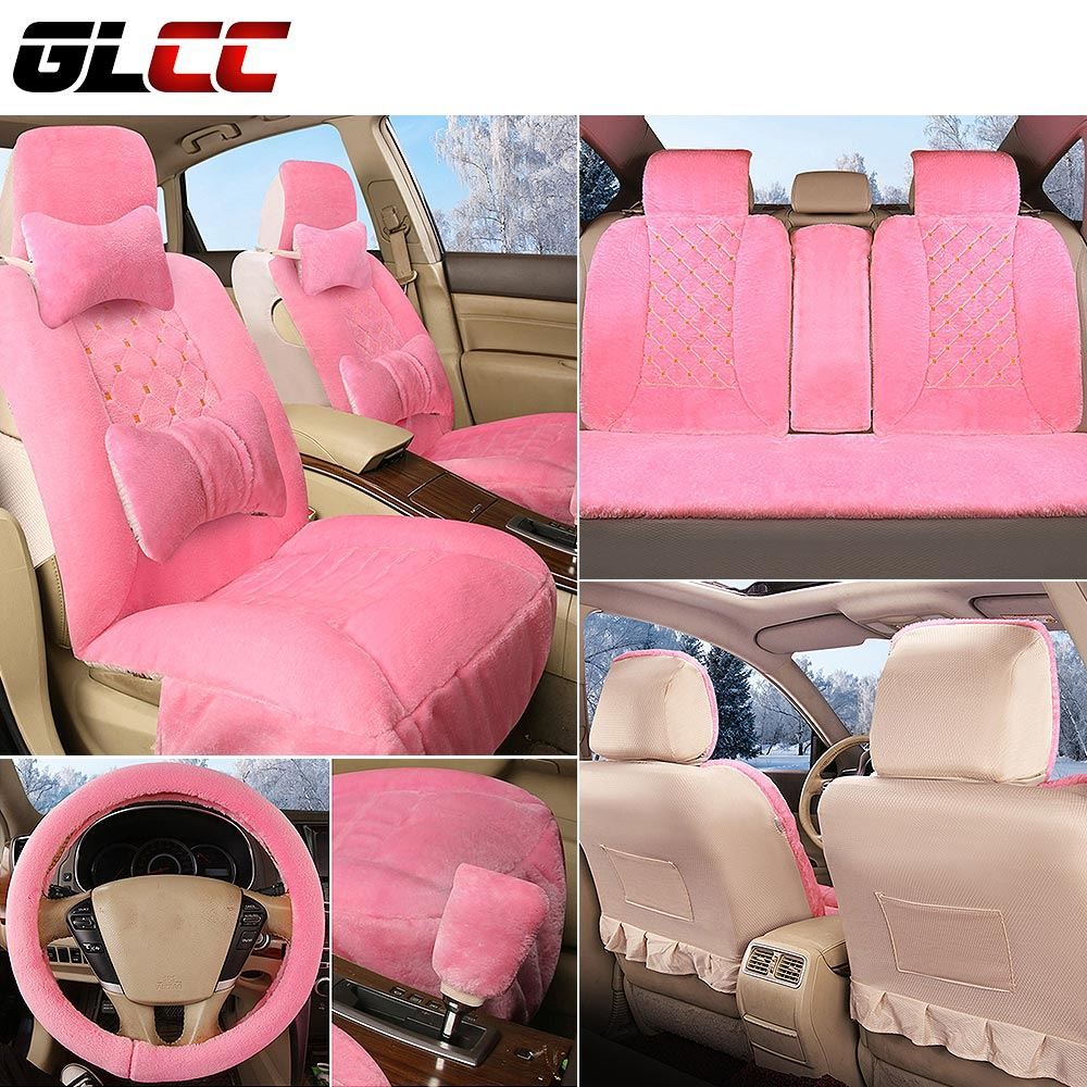 6pcs Imitation Cashmere Thicked Anti Skid On The Seat Of Cars Covers For Car All Seats Set Faux Fur Warm Heated