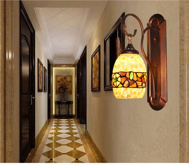 Diffuse Coffee Wall Lamp Turkey Bohemian Exotic Style Lighting With Diffuse Coffee Wall Lamp Turkey Bohemian Exotic Style Lighting With Handmade Collage Mosaic Simple European Mediterranean Study Bedr Tiffany