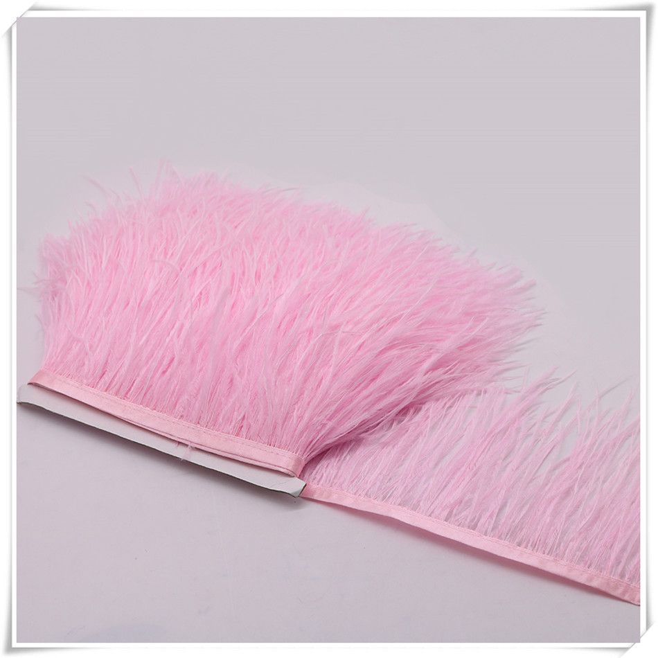 10 yardas / lote Feather Boa Stripe para fiesta Pink Pink Blanco Avestruz Larga Plumas Plumas Frandes Dibujo 10-15cm Ropa Dress Skrits Accesorios Artesanía