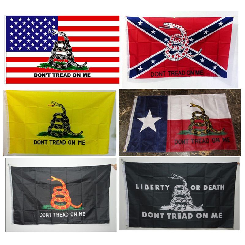 USA Gadsden Dont Tread On Me USA Flag 3x5 Feet Confederate Rebel Banner State Flags Polyester ...