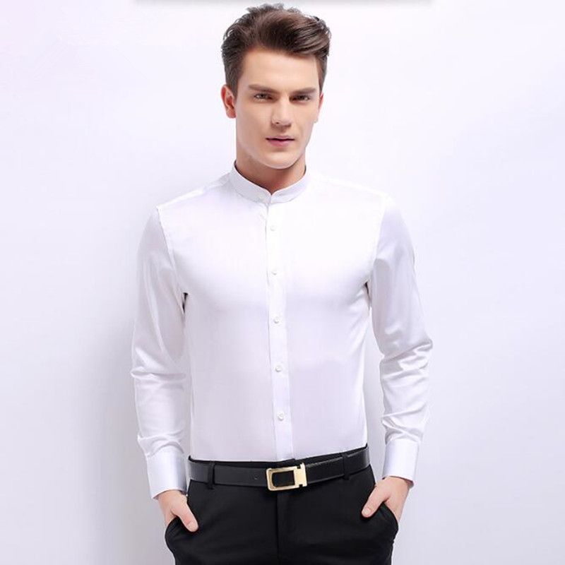 mandarin collar dress shirt