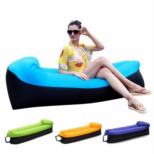 Inflatable Air Beach Laybag With Pillow Sleep Air Bed Lounger Laybag