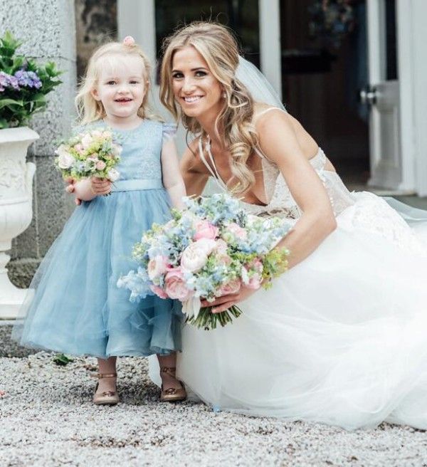 pale blue flower girl dresses