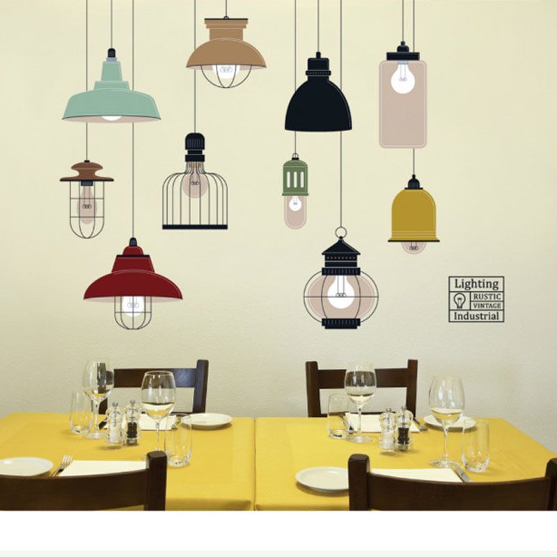 New Pvc Removable Art Retro Bulb Chandelier Wall Sticker Decal Mural New Pvc Removable Art Retro Bulb Chandelier Wall Sticker Decal Mural Room Decor Vintage Light Bulbs Bedroom Stickers For Walls