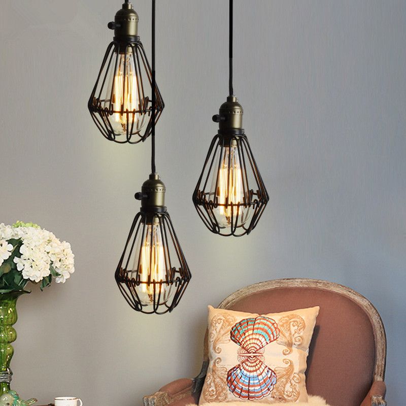 Wall Lamp E27 40w St64 Loft Metal Retro Industrial Pendant Light Wall Lamp E27 40w St64 Loft Metal Retro Industrial Pendant Light Black Hanging Shade Holder Bulb Socket 110 220v Designer Ceiling Lights