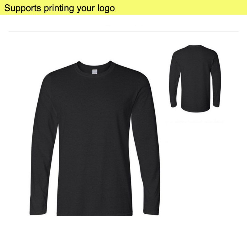 Printing LOGO Men Tees Top Black T Shirts Blank Adult Solid Spring T ...