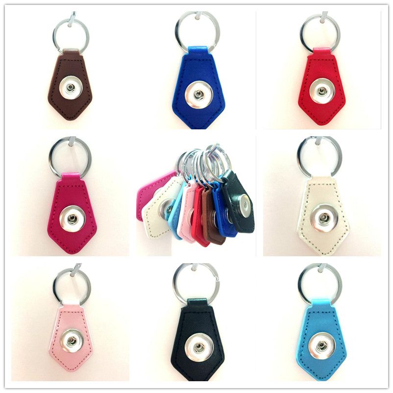 2020 Tag PU Leather Snap Button Keychain DIY Noosa 18mm Snap Button Key