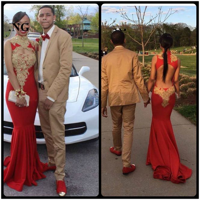 red black and gold dress