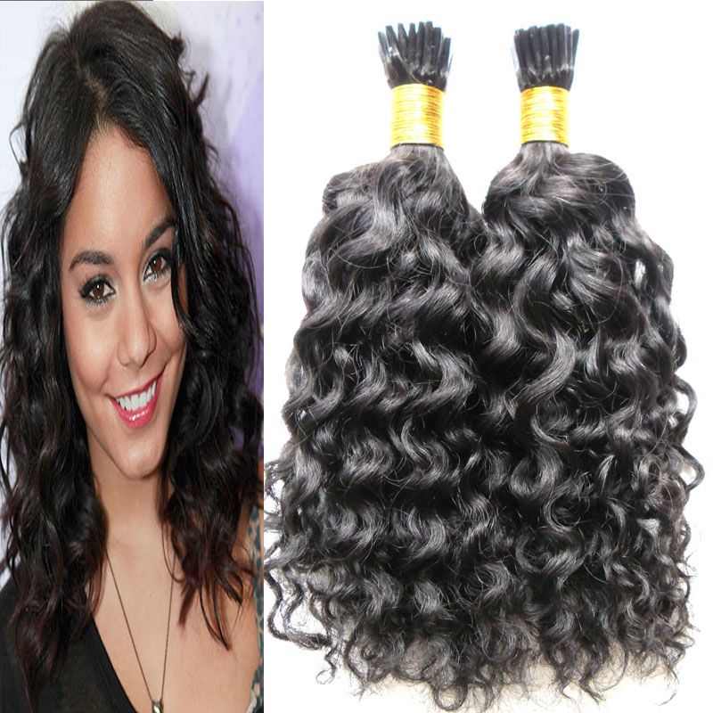 Natural Color Brazilian Virgin Hair Extensions Capsules I Tip Hair