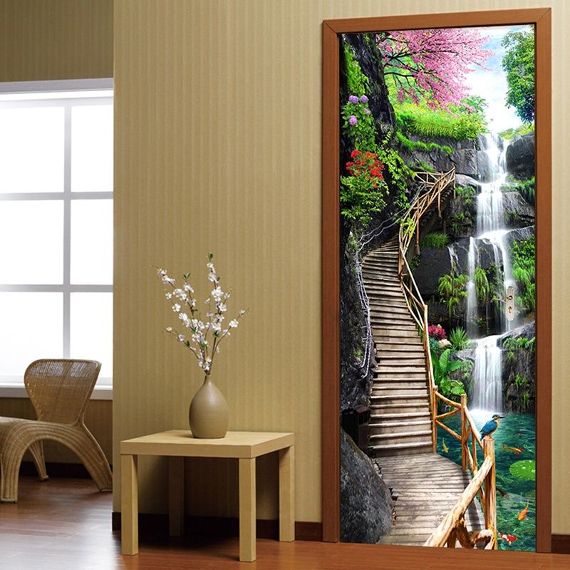 Creative 3d Waterfalls Nature Wall Stickers Diy Mural Bedroom Home Creative 3d Waterfalls Nature Wall Stickers Diy Mural Bedroom Home Decor Poster Pvc Waterproof Door Sticker Appliques Art And From