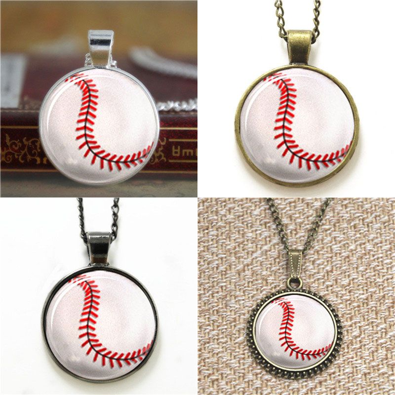 Wholesale Baseball Pendant Jewelry Baseball Boys Glass Photo Necklace