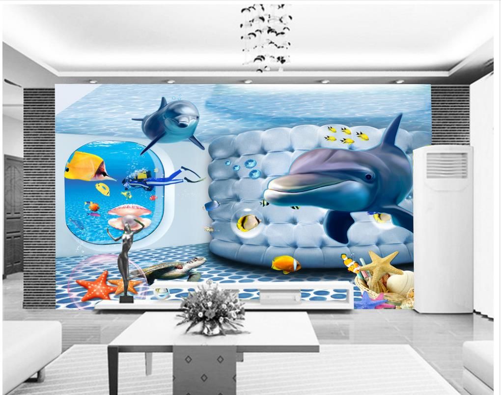 3d Wallpaper For Room 3d Customized Wallpaper Underwater World