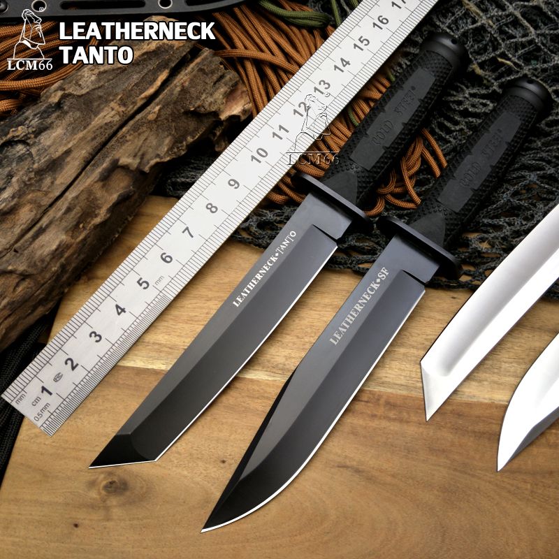 Cold Steel Leatherneck Tanto Hunting Knife D2 Blade With Fixed Blade