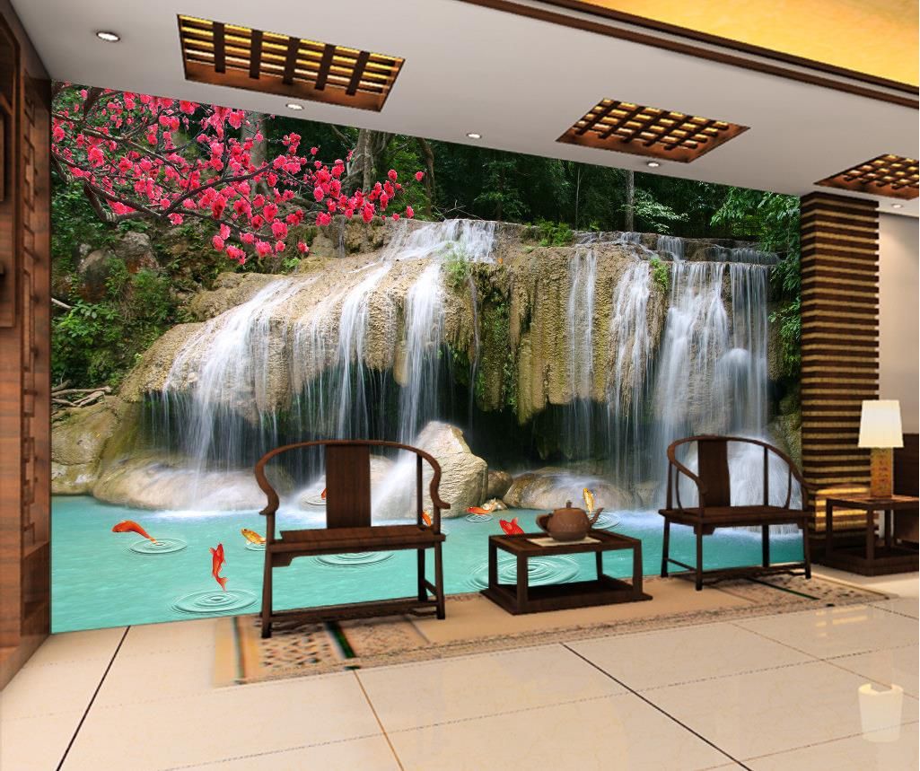 Photo Customize Size 3d Waterfall 3d Waterfall Backdrop Mural 3d