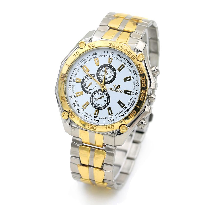 Acquistare Fashion Steel Analog Quartz Men Orologi ORLANDO Uomo Tre Sei Pin  Dress Watch Business Orologio Da Polso Relojes Gold Silver Watches  Economico | Consegna Veloce E Qualità | It.Dhgate