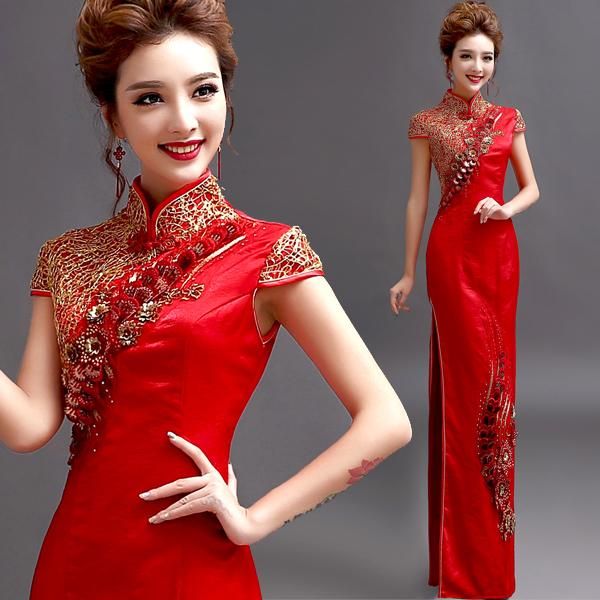 Compra Rojo Largo Cheongsam Qipao Chino Tradicional Vestido Chino Cheongsam  Vestido Qipao Chino Venta Caliente Envío Barato | Entrega Rápida Y Calidad  | Es.Dhgate