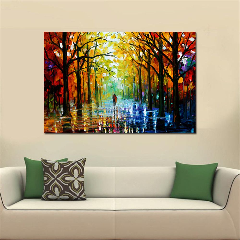 2019 Frameless Huge Wall Art Oil Painting On Canvas Forest Road Wall