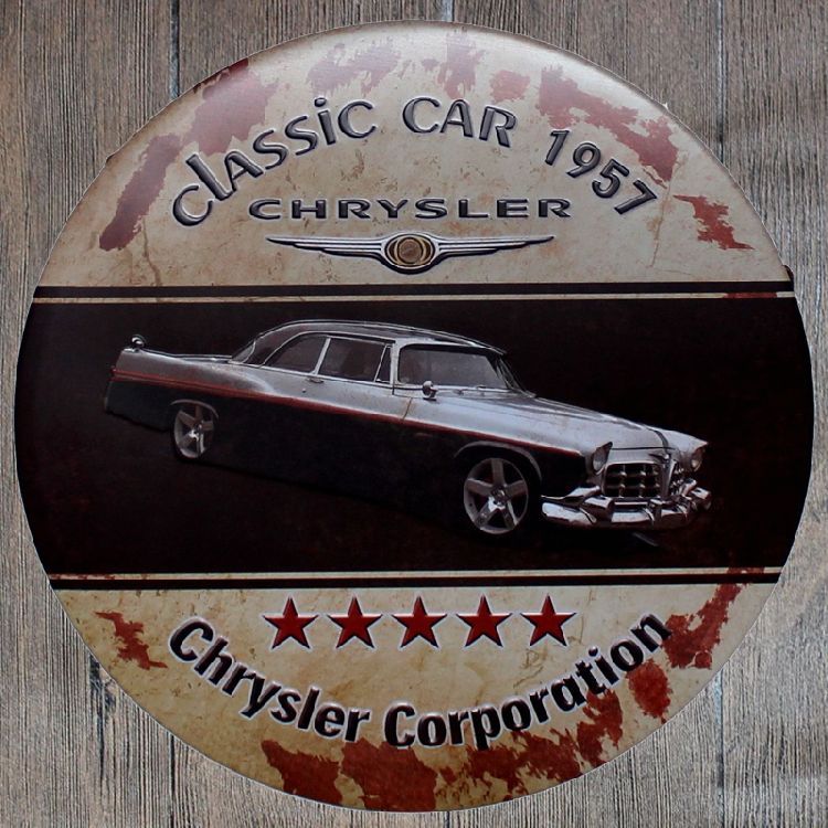 Metal Tin Sign round 1962 USA auto home decor Bar Pub Retro Poster 30cm diameter 