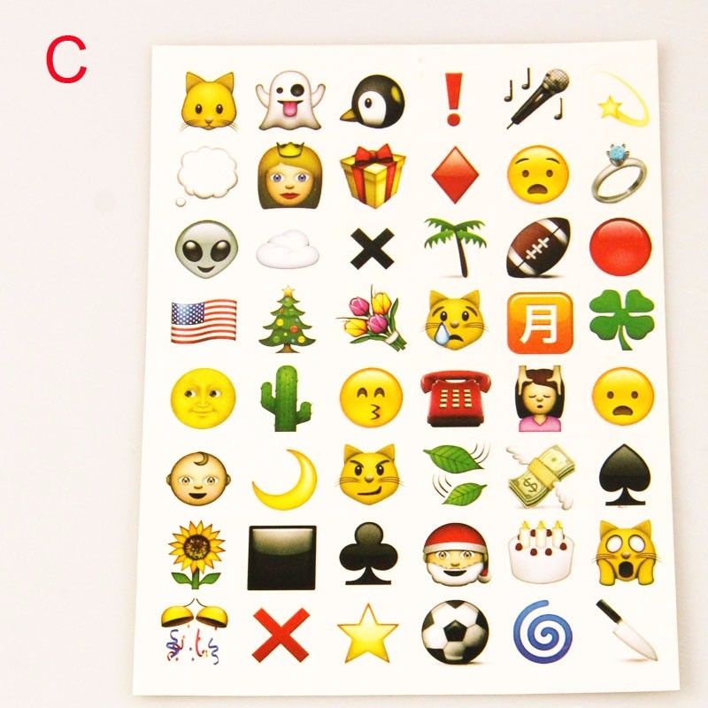 Acheter Feuille 48stickers Mignon Belle 48 Découpé Emoji ...