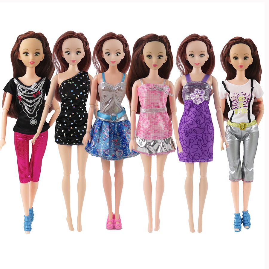 10PCS Handmade Party Clothes Fashion Dress for Doll Mixed Charm FL/_sh