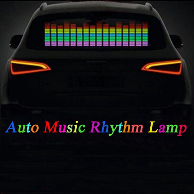 Acheter Autocollant Musique Musique Rythme LED Flash Light Lampe Son Activé Égaliseur Atmosphère