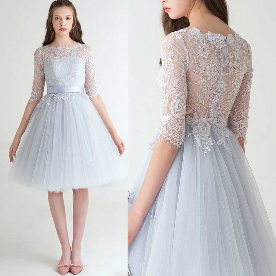 knee length bridesmaid dresses with sleeves