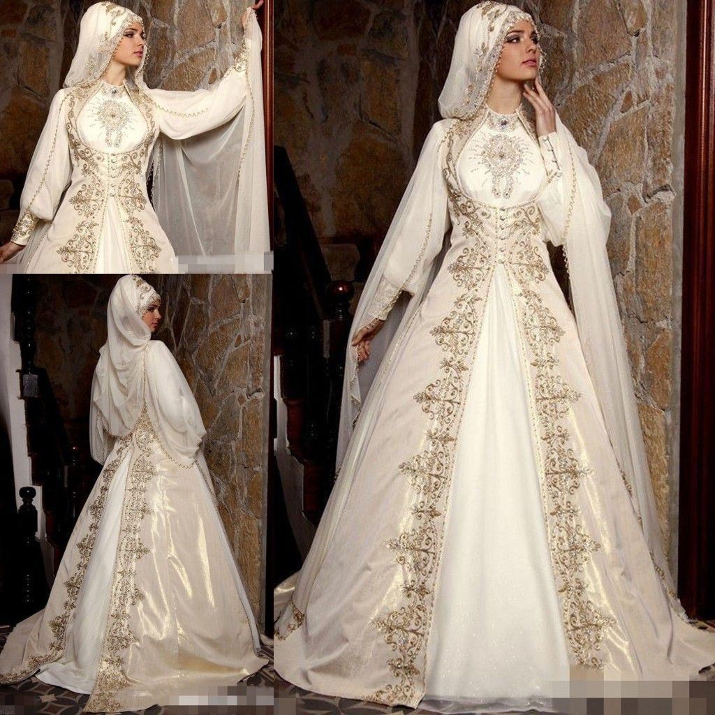  Discount  2019 Muslim Arab Dubai  Wedding  Dresses  High Neck 