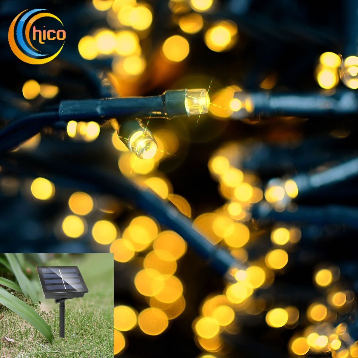Solar String Lights Outdoor Led 22m 200 Leds 7 Colors 8 Modes Power Waterproof
