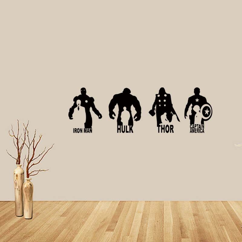 Captain America Wall Art for marvel avengers iron man hulk thor captain america vinyl Captain America Wall Art for marvel avengers iron man hulk thor captain america vinyl