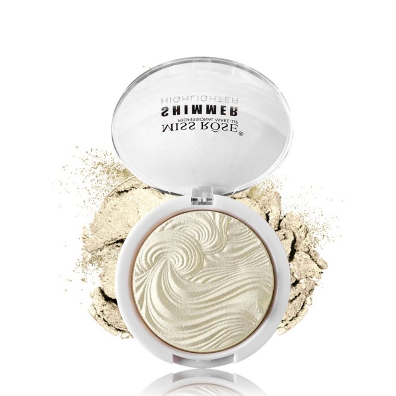 Miss Rose Silver Golden Shimmer Powder Highlighter Palette Face Base