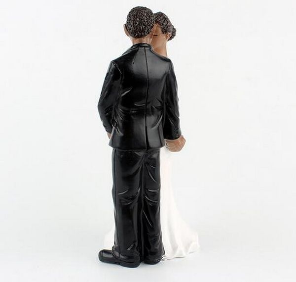1 Afro American Bride And Groom Funny Wedding Cake Topper