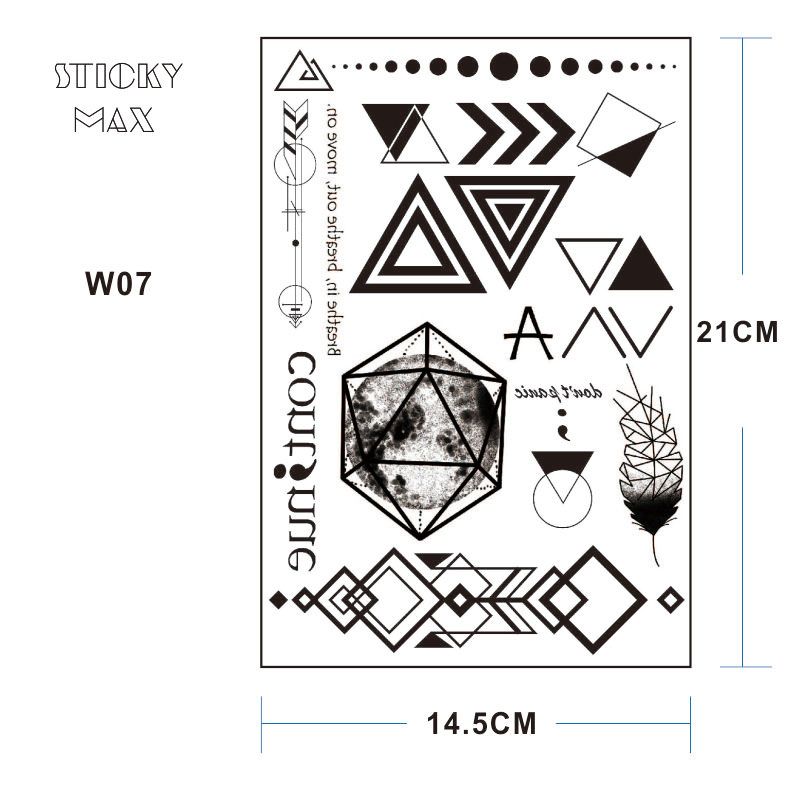 Acheter W07 Tatouage Géométrique Avec Triangle Carré Planète Point Virgule Tatouage Imperméable à La Peinture Pour Le Corps Design De 192 Du