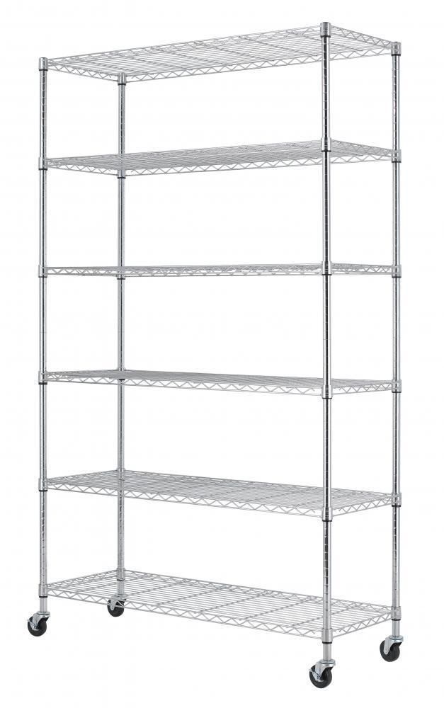 2019 Chrome 82x48x18 6 Tier Layer Shelf Adjustable Wire Metal 2019 Chrome 82x48x18 6 Tier Layer Shelf Adjustable Wire Metal Shelving Rack With Wheels From Newlife2018dh 71 77 Dhgate Com