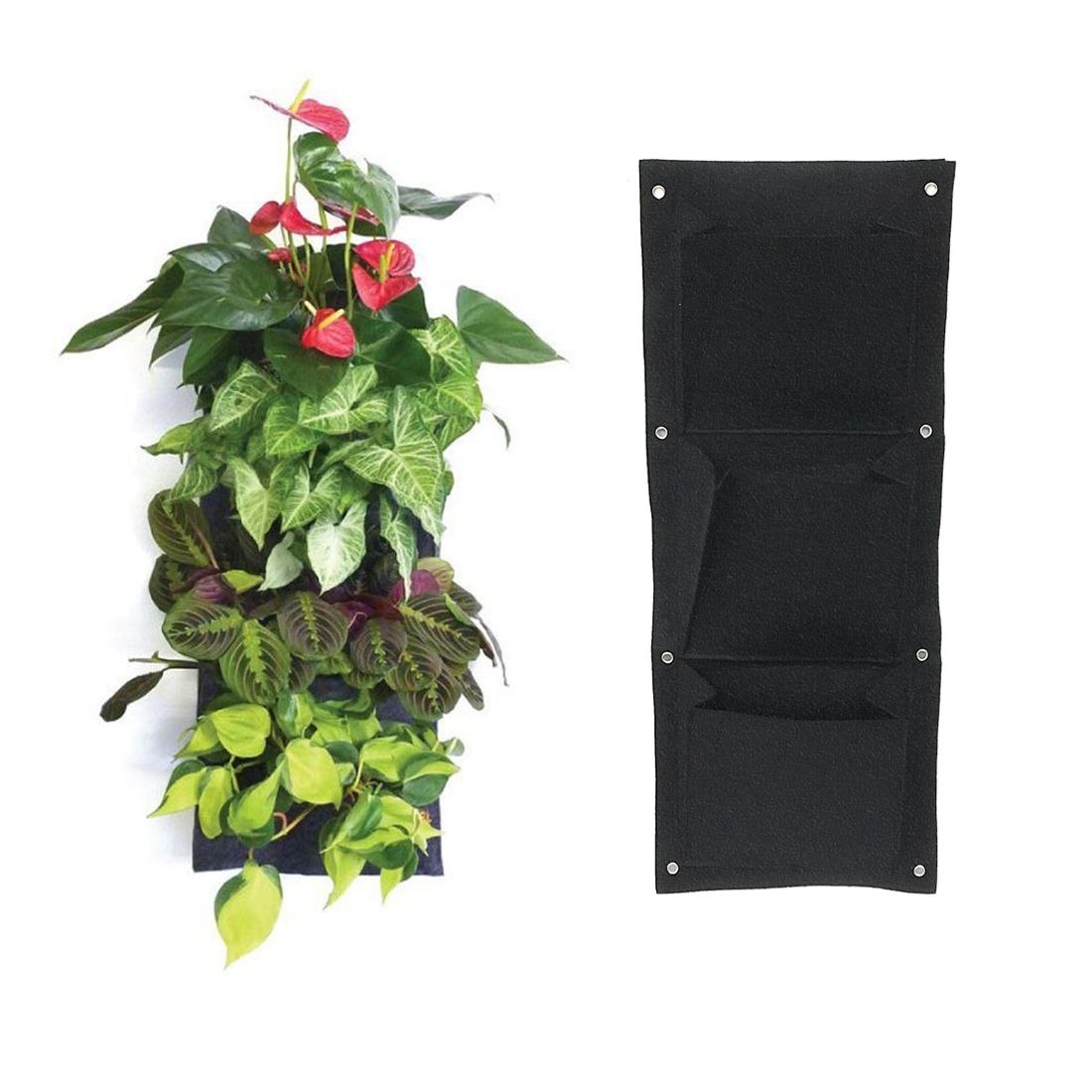 Wall Hanging Planter 2017 3 pockets vertical garden living wall hanging planter flower Wall Hanging Planter 2017 3 pockets vertical garden living wall hanging planter flower