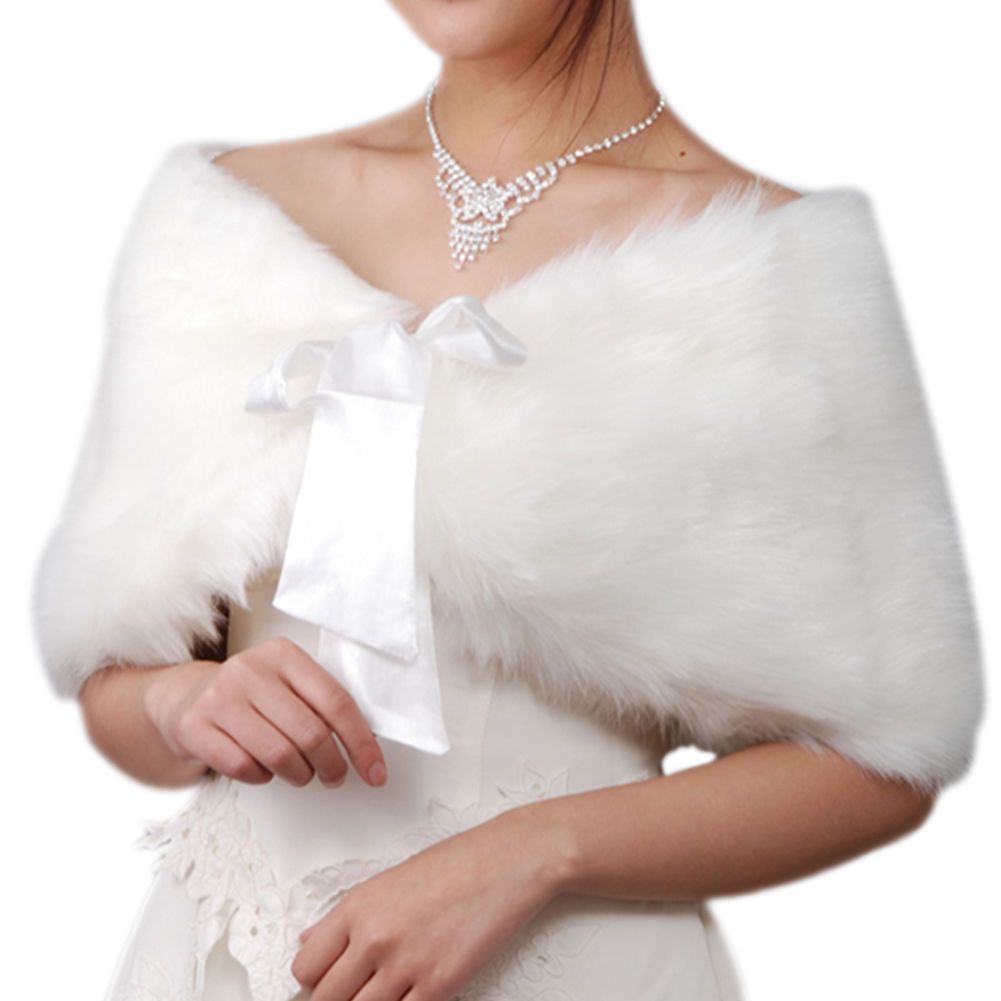 white faux shawl