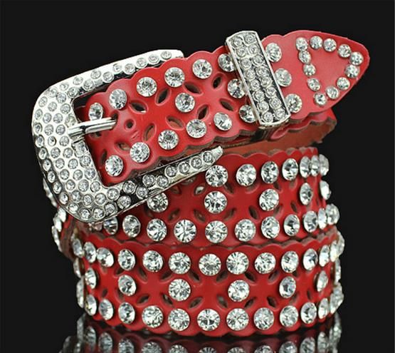 New Style Belt Diamond Crystal Belts Women Pearl Waist Belt Gorgeous Crystal Shiny Belts Cowskin ...