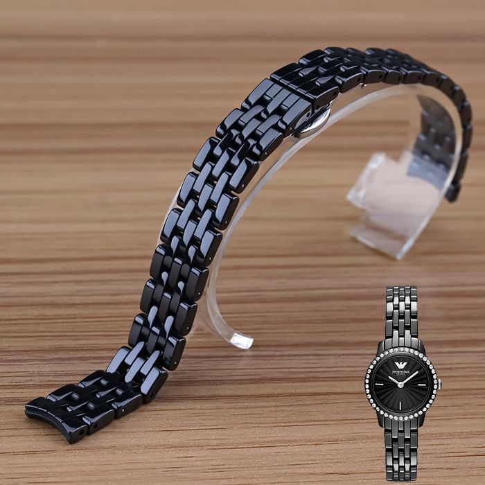 Black Ceramic Watchbands Width 12mm Strap NEW Fashion Watch Watchband