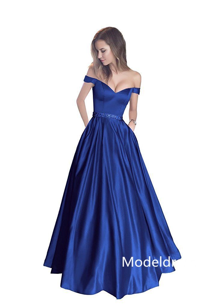 Neon Blue Prom Dress