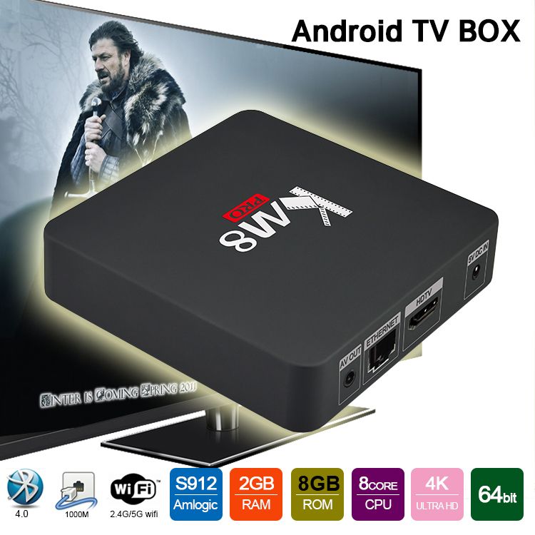 Android 6.0 TV Box 2gb 8gb Amlogic S912 KM8 Pro Octa Core Streaming