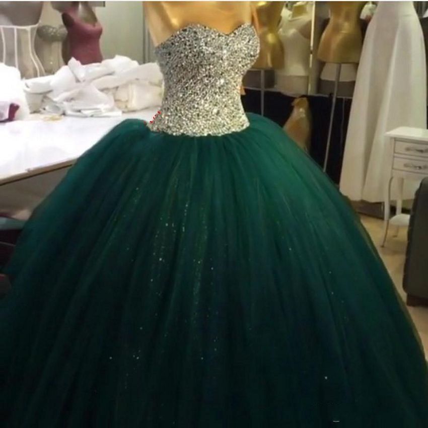 dark green quinceanera dresses