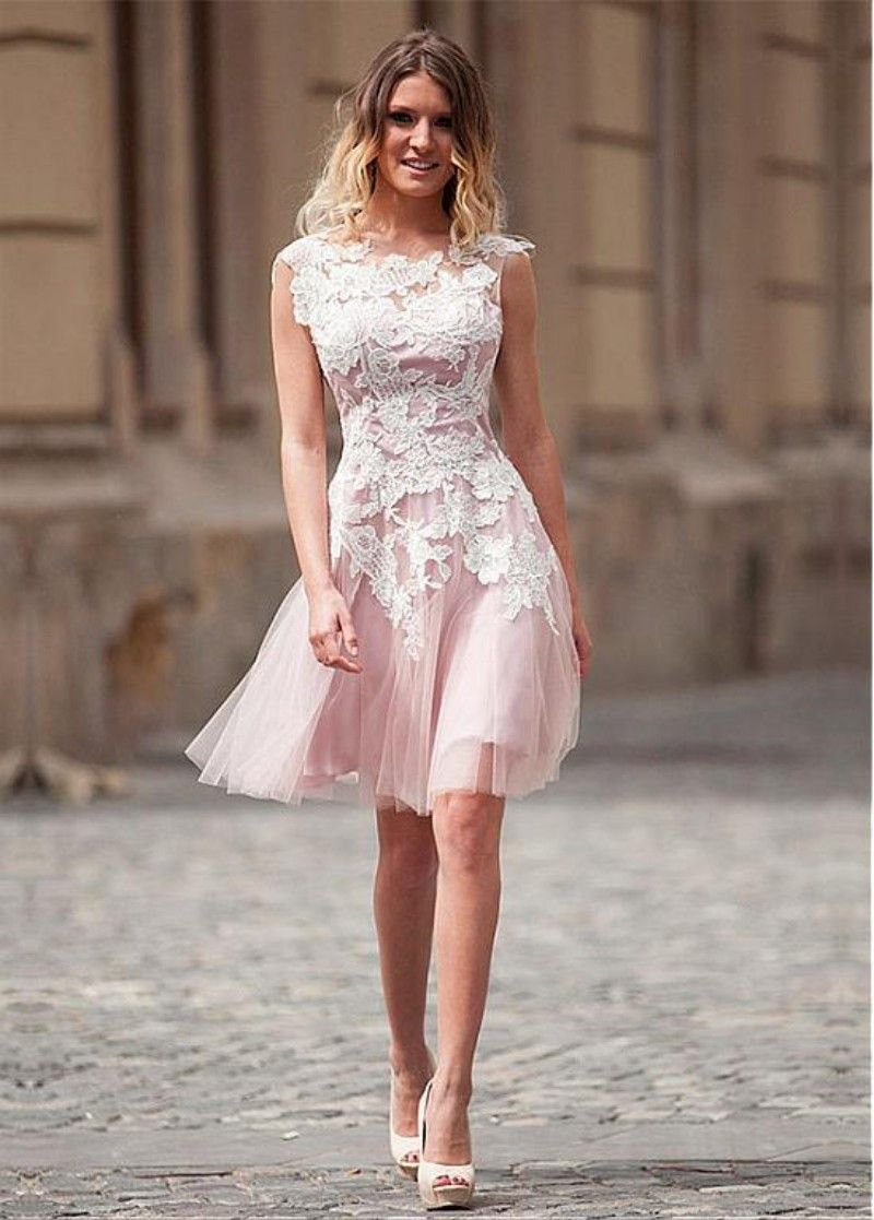 Grosshandel Schonheit Rosa Kurze Brautjungfernkleider Mit Applikationen Spitze Vintage Hochzeiten Gast Kleid Massgeschneiderte Open Back Formal Cocktailkleid Mini Von Kiss Wedding 79 48 Auf De Dhgate Com Dhgate