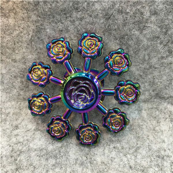 Rose Hand Spinner Zinc Alloy Fid Spinner 9 Leaves Flower Rose