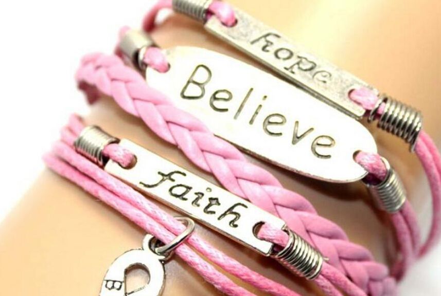 breast cancer believe wristband Redhead fuck black