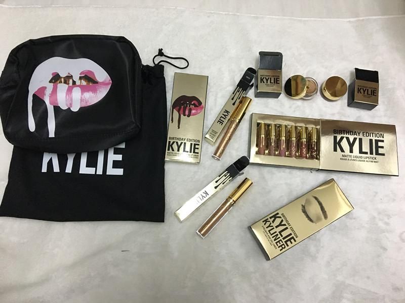 2016 NEW Stock Kylie Jenner Make Up Bag Birthday Collection with Makeup