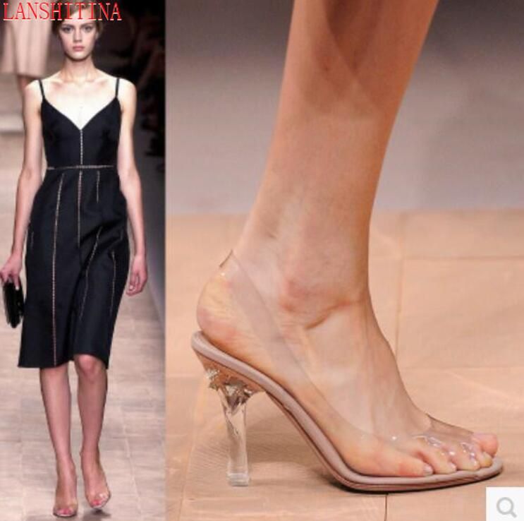 low transparent heels