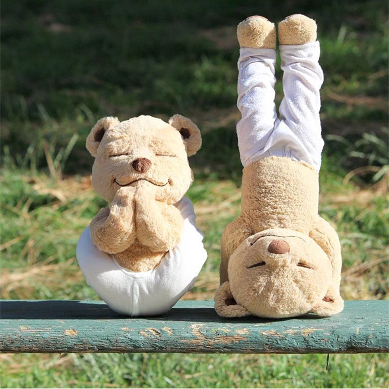 Yoga Bear Plush Toy Creative Cute Yoga Teddy Bear Doll Soft Animal Kids