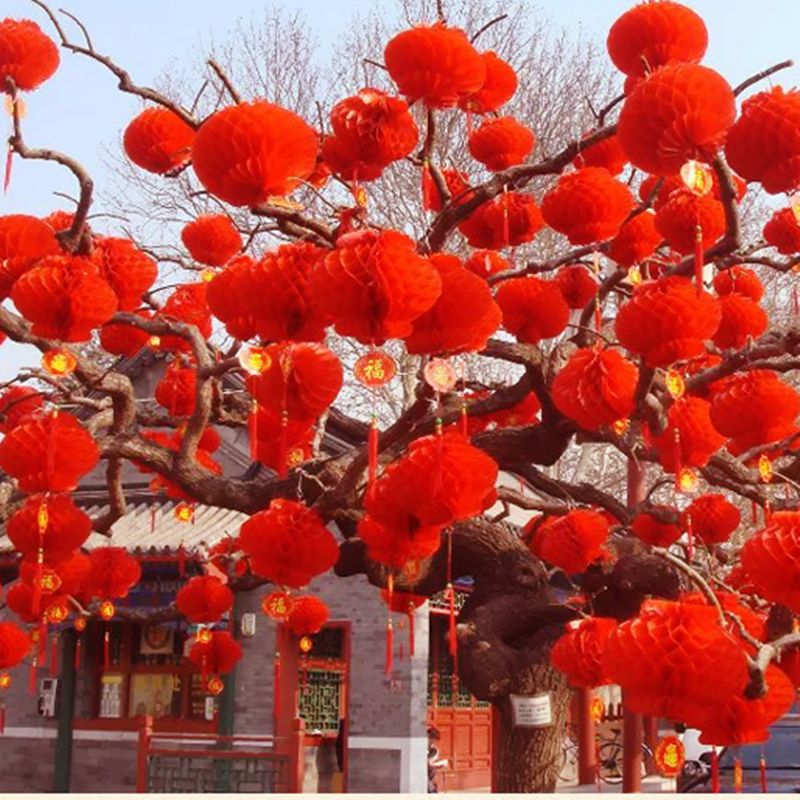 New Arrival 615cm Red Chinese Paper Lanterns For Wedding Festival
