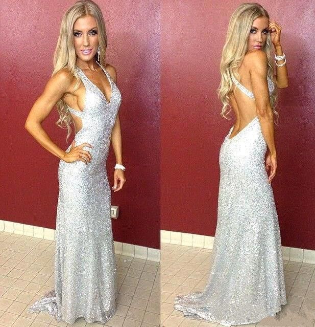 silver prom dresses